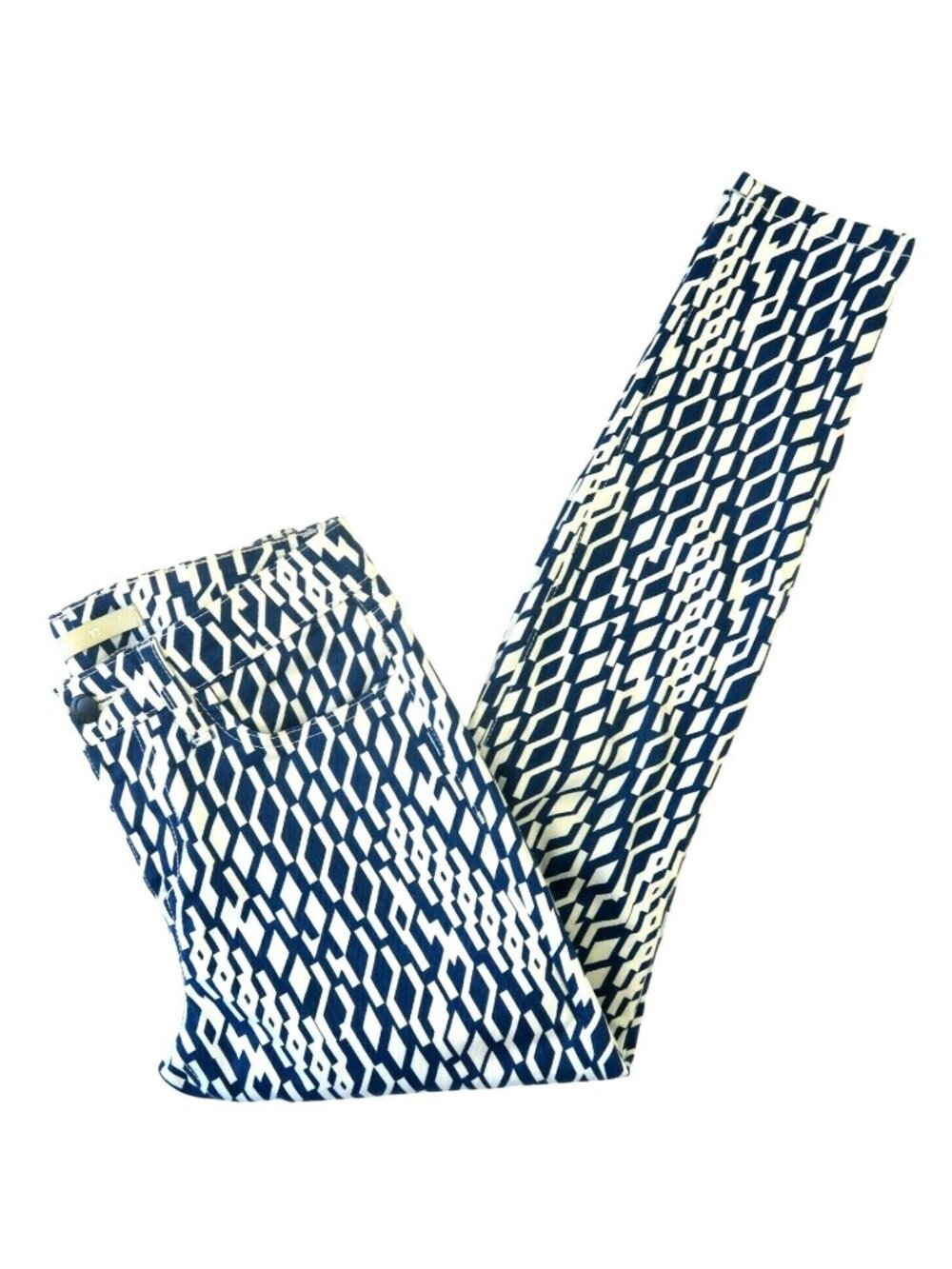 Joe’s Jeans High Water Ankle Pants Royal Diamond Blue White Size 25